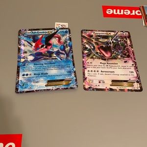 Jumbo Rayquaza and Ash-Greninja ex cards
